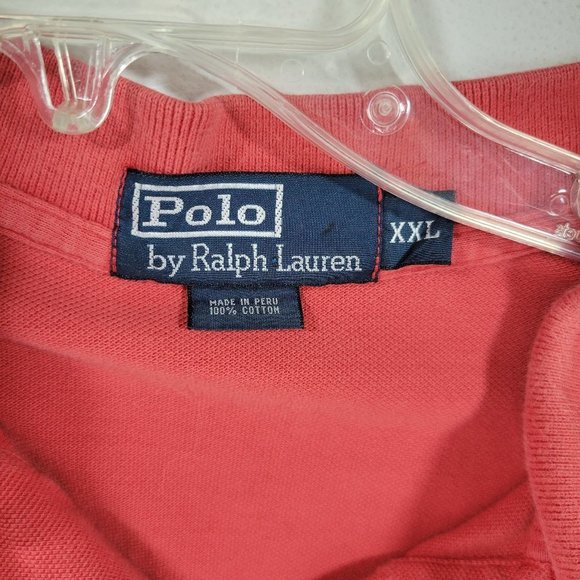 Polo By Ralph Lauren Polo Shirt Mens Size XXL Orange Short Sleeve - Picture 3 of 3